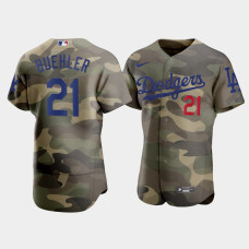 Men's Los Angeles Dodgers Walker Buehler Camo Armed Forces Day Authentic Jersey