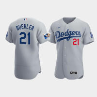 Men's Los Angeles Dodgers Walker Buehler Gray Alternate Authentic Jersey - Jackie Robinson 75th Anniversary