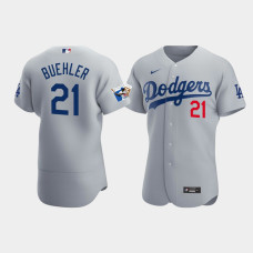 Men's Los Angeles Dodgers Walker Buehler Gray Alternate Authentic Jersey - Jackie Robinson 75th Anniversary
