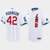 Men Los Angeles Dodgers #42 Jackie Robinson White 2021 All-Star Game Replica Jersey Men Los Angeles Dodgers #42 Jackie Robinson White 2021 All-Star Game Replica Jersey