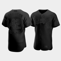 Men Los Angeles Dodgers Jackie Robinson Black Jackie Robinson Day Platinum Edition Jersey