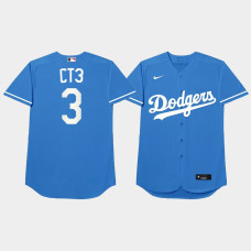 Chris Taylor Los Angeles Dodgers Blue 2021 Players Weekend Nickname CT3 Jersey Chris Taylor Los Angeles Dodgers Blue 2021 Players Weekend Nickname CT3 Jersey