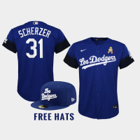 Men Los Angeles Dodgers Max Scherzer #31 Royal Childhood Cancer Awareness Day 2021 Gold ribbons Jersey Men Los Angeles Dodgers Max Scherzer #31 Royal Childhood Cancer Awareness Day 2021 Gold ribbons Jersey