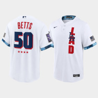 Men Los Angeles Dodgers Mookie Betts White 2021 All-Star Game 4-Star Jersey