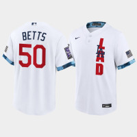 Men Los Angeles Dodgers #50 Mookie Betts White 2021 All-Star Game Replica Jersey