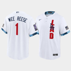 Men Los Angeles Dodgers #1 Pee Wee Reese White 2021 All-Star Game Replica Jersey Men Los Angeles Dodgers #1 Pee Wee Reese White 2021 All-Star Game Replica Jersey