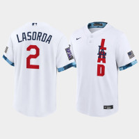 Men Los Angeles Dodgers #2 Tommy Lasorda White 2021 All-Star Game Replica Jersey