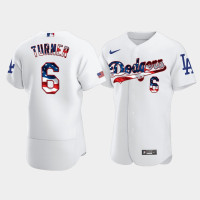 Los Angeles Dodgers Trea Turner White Independence Day Authentic Jersey