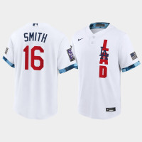 Men Los Angeles Dodgers #16 Will Smith White 2021 All-Star Game Replica Jersey