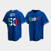 #50 Mookie Betts Los Angeles Dodgers Men's Replica Mexican Heritage Night Jersey - Royal