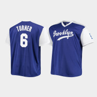 Los Angeles Dodgers #6 Trea Turner Replica Cooperstown Collection Men's Jersey - Royal White