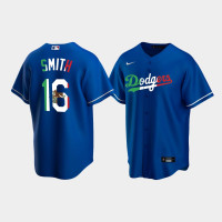 #16 Will Smith Los Angeles Dodgers Men's Replica Mexican Heritage Night Jersey - Royal #16 Will Smith Los Angeles Dodgers Men's Replica Mexican Heritage Night Jersey - Royal