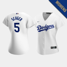 Women's Los Angeles Dodgers Corey Seager #5 White Replica Home Player Jersey