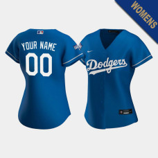 Women's Los Angeles Dodgers Custom #00 Royal 2020 World Series Champions Replica Jersey