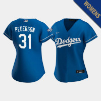 Women's Los Angeles Dodgers Joc Pederson #31 Royal 2020 World Series Champions Replica Jersey