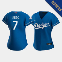 Women's Los Angeles Dodgers Julio Urias #7 Royal 2020 World Series Champions Replica Jersey