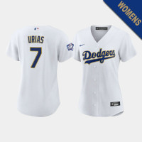Women's Los Angeles Dodgers Julio Urias #7 White 2021 Gold Program Replica Jersey