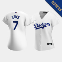 Women's Los Angeles Dodgers Julio Urias #7 White Replica Home Player Jersey