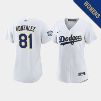 Women's Los Angeles Dodgers Victor Gonzalez #81 White 2021 Gold Program Replica Jersey
