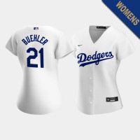 Women's Los Angeles Dodgers Walker Buehler #21 White Replica Home Player Jersey
