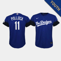 Youth Los Angeles Dodgers AJ Pollock #11 Royal 2021 City Connect Replica Jersey Youth Los Angeles Dodgers AJ Pollock #11 Royal 2021 City Connect Replica Jersey