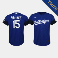 Youth Los Angeles Dodgers Austin Barnes #15 Royal 2021 City Connect Replica Jersey Youth Los Angeles Dodgers Austin Barnes #15 Royal 2021 City Connect Replica Jersey