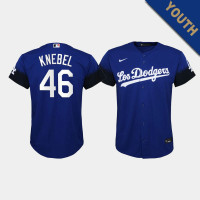 Youth Los Angeles Dodgers Corey Knebel #46 Royal 2021 City Connect Replica Jersey
