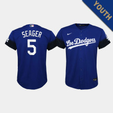 Youth Los Angeles Dodgers Corey Seager #5 Royal 2021 City Connect Replica Jersey