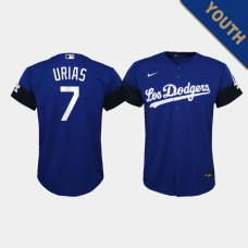 Youth Los Angeles Dodgers Julio Urias #7 Royal 2021 City Connect Replica Jersey Youth Los Angeles Dodgers Julio Urias #7 Royal 2021 City Connect Replica Jersey