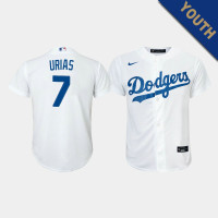 Youth Los Angeles Dodgers Julio Urias #7 White Replica Home Jersey