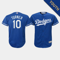Youth Los Angeles Dodgers Justin Turner #10 Royal Cool Base Alternate Majestic Official Alternate Jersey