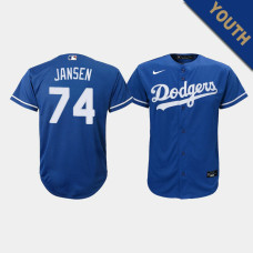 Youth Los Angeles Dodgers Kenley Jansen #74 Royal Replica Alternate Jersey