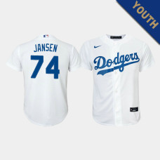 Youth Los Angeles Dodgers Kenley Jansen #74 White Replica Home Jersey