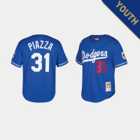 Youth Los Angeles Dodgers #31 Mike Piazza Cooperstown Collection Mesh Batting Practice Royal Mitchell & Ness Jersey