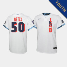Youth Los Angeles Dodgers Mookie Betts #50 White 2021 All-Star Game Jersey