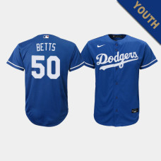 Youth Los Angeles Dodgers Mookie Betts #50 Royal Replica Alternate Jersey