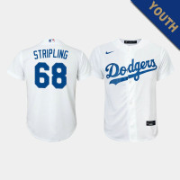 Youth Los Angeles Dodgers Ross Stripling #68 White Replica Home Jersey