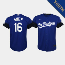 Youth Los Angeles Dodgers Will Smith #16 Royal 2021 City Connect Replica Jersey