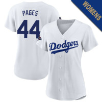 Andy Pages #44 Los Angeles Dodgers Women's Home Jersey - White Replica