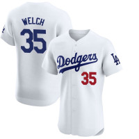 Bob Welch #35 Los Angeles Dodgers Home Retired Player Jersey - White Elite Bob Welch #35 Los Angeles Dodgers Home Retired Player Jersey - White Elite