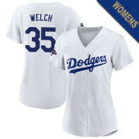 Bob Welch #35 Los Angeles Dodgers Women's Home Retired Player Jersey - White Replica Bob Welch #35 Los Angeles Dodgers Women's Home Retired Player Jersey - White Replica