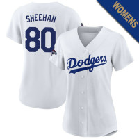 Emmet Sheehan #80 Los Angeles Dodgers Women's Home Jersey - White Replica