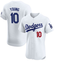 Michael Young #10 Los Angeles Dodgers Home Retired Player Jersey - White Elite Michael Young #10 Los Angeles Dodgers Home Retired Player Jersey - White Elite