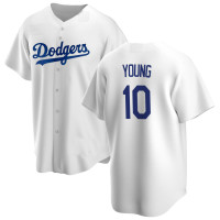 Michael Young #10 Los Angeles Dodgers Home Retired Player Jersey - White Replica Michael Young #10 Los Angeles Dodgers Home Retired Player Jersey - White Replica
