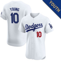 Michael Young #10 Los Angeles Dodgers Youth Home Retired Player Jersey - White Elite Michael Young #10 Los Angeles Dodgers Youth Home Retired Player Jersey - White Elite