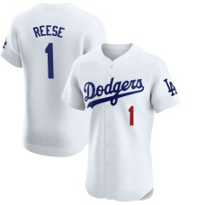Pee Wee Reese #1 Los Angeles Dodgers Home Retired Player Jersey - White Elite Pee Wee Reese #1 Los Angeles Dodgers Home Retired Player Jersey - White Elite