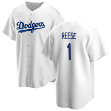 Pee Wee Reese #1 Los Angeles Dodgers Home Retired Player Jersey - White Replica Pee Wee Reese #1 Los Angeles Dodgers Home Retired Player Jersey - White Replica
