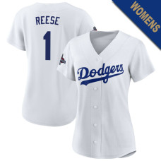 Pee Wee Reese #1 Los Angeles Dodgers Women's Home Retired Player Jersey - White Replica Pee Wee Reese #1 Los Angeles Dodgers Women's Home Retired Player Jersey - White Replica