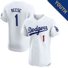 Pee Wee Reese #1 Los Angeles Dodgers Youth Home Retired Player Jersey - White Elite Pee Wee Reese #1 Los Angeles Dodgers Youth Home Retired Player Jersey - White Elite