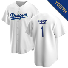 Pee Wee Reese #1 Los Angeles Dodgers Youth Home Retired Player Jersey - White Replica Pee Wee Reese #1 Los Angeles Dodgers Youth Home Retired Player Jersey - White Replica